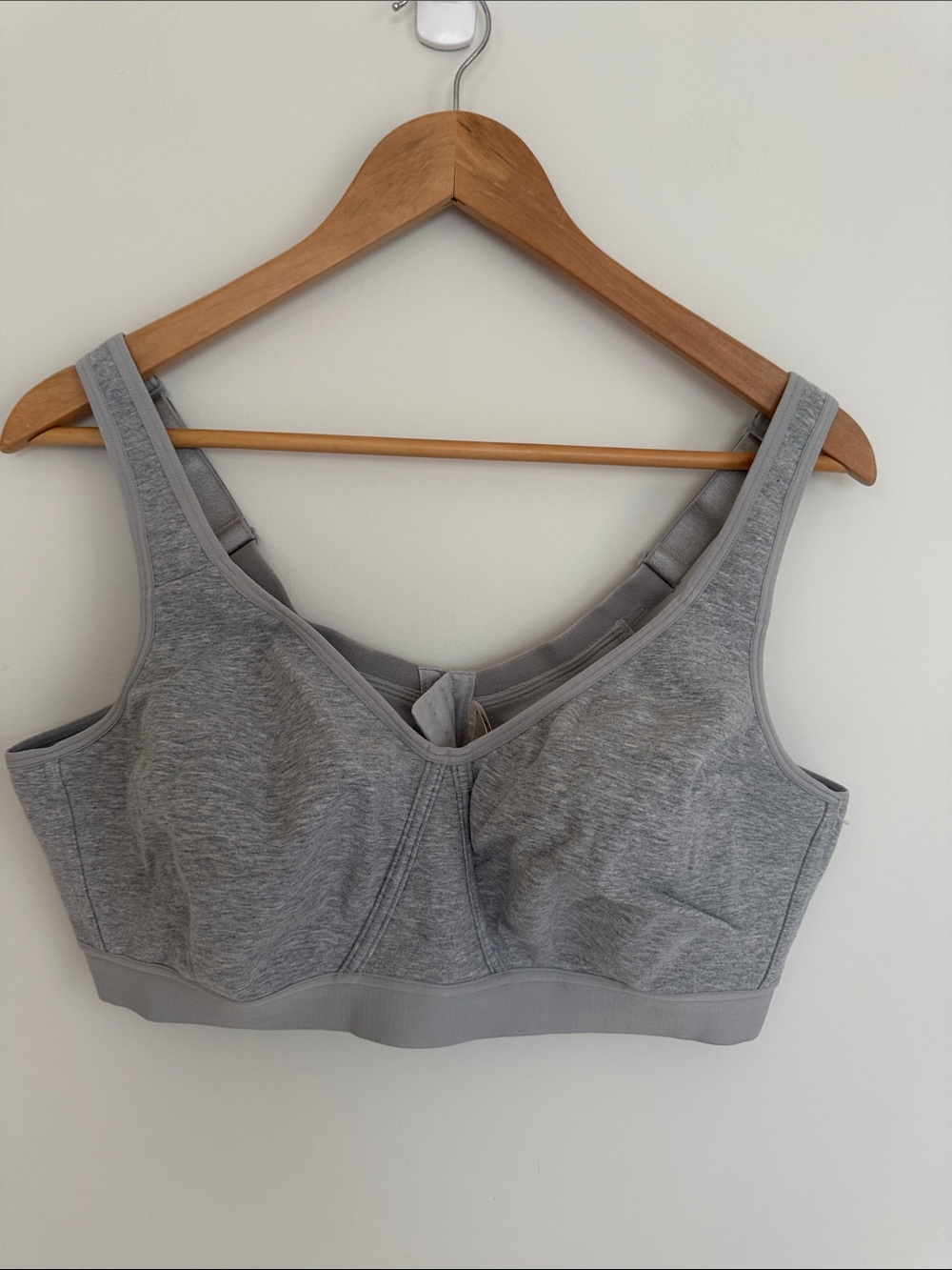 Deesse Woman Gray Cotton Wireless Bralette Bra Plus Size 46C